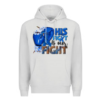 Dove Grey his fight is our fight colon cancer blue ribbon Premium Hoodie - NancyCooperArtShop