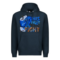 Navy his fight is our fight colon cancer blue ribbon Premium Hoodie - NancyCooperArtShop