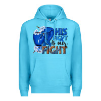 Ocean Blue his fight is our fight colon cancer blue ribbon Premium Hoodie - NancyCooperArtShop