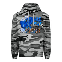 Slate Camo his fight is our fight colon cancer blue ribbon Premium Hoodie - NancyCooperArtShop