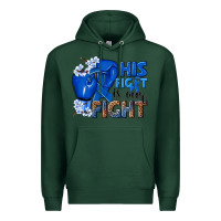 Sports Green his fight is our fight colon cancer blue ribbon Premium Hoodie - NancyCooperArtShop