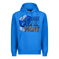 True Royal his fight is our fight colon cancer blue ribbon Premium Hoodie - NancyCooperArtShop