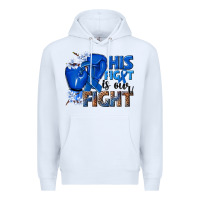 White his fight is our fight colon cancer blue ribbon Premium Hoodie - NancyCooperArtShop