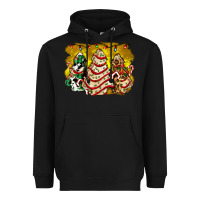 Black christmas tree cake and christmas pattern ado Heavyweight Hoodie - AdoDesignShop