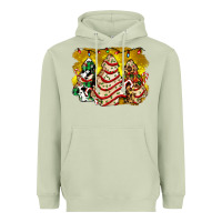 Matcha christmas tree cake and christmas pattern ado Heavyweight Hoodie - AdoDesignShop