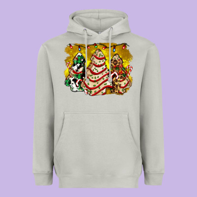 Christmas Tree Cake And Christmas Pattern Ado Heavyweight Hoodie Designed By Adodesignshop