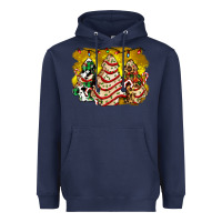 Navy christmas tree cake and christmas pattern ado Heavyweight Hoodie - AdoDesignShop