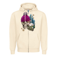 Sandshell winter skeleton skull Zipper Hoodie - FaDigitalArtStudio