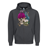 Smoke winter skeleton skull Zipper Hoodie - FaDigitalArtStudio