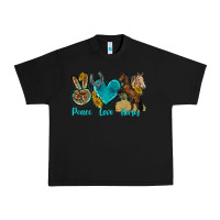 Black peace love horses tbw Urban Heavy Tee - texasbilliewilder
