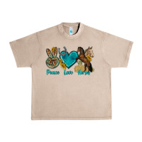 French Oak peace love horses tbw Urban Heavy Tee - texasbilliewilder