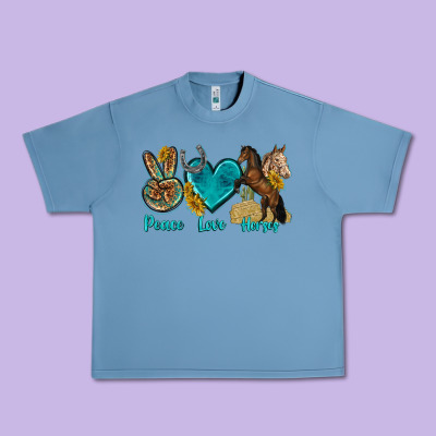 Urban Heavy Tee peace love horses tbw