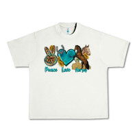Pistachio peace love horses tbw Urban Heavy Tee - texasbilliewilder
