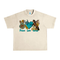 Sandshell peace love horses tbw Urban Heavy Tee - texasbilliewilder