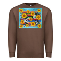 Chestnut serape cowhide sunflower Premium Sweatshirt - AdoDesignShop