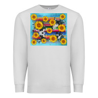 Dove Grey serape cowhide sunflower Premium Sweatshirt - AdoDesignShop