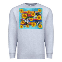 Heather Grey serape cowhide sunflower Premium Sweatshirt - AdoDesignShop