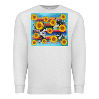 Oatmeal Heather serape cowhide sunflower Premium Sweatshirt - AdoDesignShop