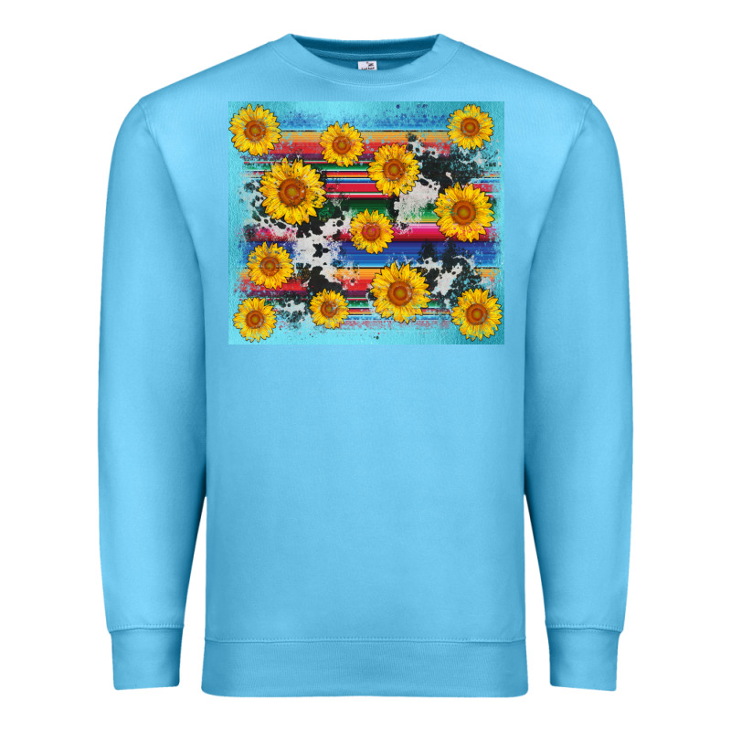 Serape Cowhide Sunflower Premium Sweatshirt by AdoDesignShop | Teevron