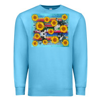 Ocean Blue serape cowhide sunflower Premium Sweatshirt - AdoDesignShop