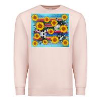 Pale Pink serape cowhide sunflower Premium Sweatshirt - AdoDesignShop