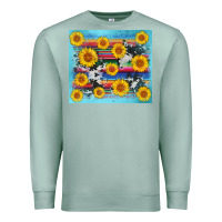 Seafoam serape cowhide sunflower Premium Sweatshirt - AdoDesignShop