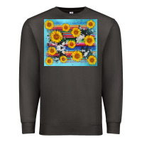 Smoke serape cowhide sunflower Premium Sweatshirt - AdoDesignShop