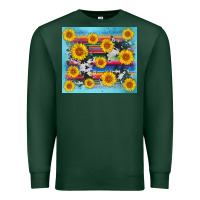 Sports Green serape cowhide sunflower Premium Sweatshirt - AdoDesignShop