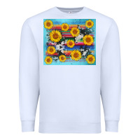 White serape cowhide sunflower Premium Sweatshirt - AdoDesignShop