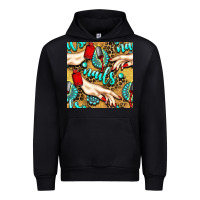 Black hand and nail polish with turquoise gemstone and leopard seamless patt Urban Hoodie - BundleAndBundleShop