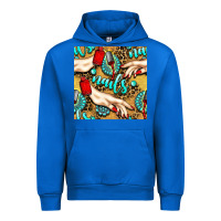 Cobalt hand and nail polish with turquoise gemstone and leopard seamless patt Urban Hoodie - BundleAndBundleShop