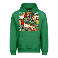 Emerald hand and nail polish with turquoise gemstone and leopard seamless patt Urban Hoodie - BundleAndBundleShop