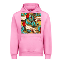 Fuchsia Pink hand and nail polish with turquoise gemstone and leopard seamless patt Urban Hoodie - BundleAndBundleShop