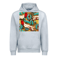 Heather Grey hand and nail polish with turquoise gemstone and leopard seamless patt Urban Hoodie - BundleAndBundleShop