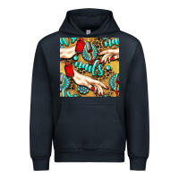 Navy hand and nail polish with turquoise gemstone and leopard seamless patt Urban Hoodie - BundleAndBundleShop