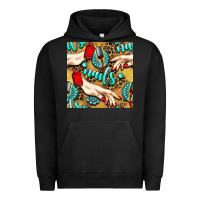 Pigment Black hand and nail polish with turquoise gemstone and leopard seamless patt Urban Hoodie - BundleAndBundleShop
