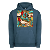Pigment Midnight Navy hand and nail polish with turquoise gemstone and leopard seamless patt Urban Hoodie - BundleAndBundleShop