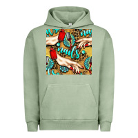 Pigment Oil Green hand and nail polish with turquoise gemstone and leopard seamless patt Urban Hoodie - BundleAndBundleShop