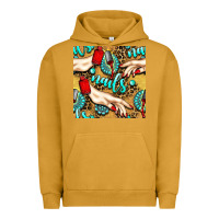 Pigment Peanut Butter hand and nail polish with turquoise gemstone and leopard seamless patt Urban Hoodie - BundleAndBundleShop