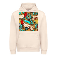 Sandshell hand and nail polish with turquoise gemstone and leopard seamless patt Urban Hoodie - BundleAndBundleShop
