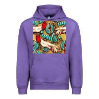 Tulip hand and nail polish with turquoise gemstone and leopard seamless patt Urban Hoodie - BundleAndBundleShop