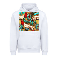 White hand and nail polish with turquoise gemstone and leopard seamless patt Urban Hoodie - BundleAndBundleShop