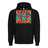 Black watermelon and sunflowers Zipper Hoodie - HRA Design Shop