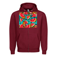 Burgundy watermelon and sunflowers Zipper Hoodie - HRA Design Shop