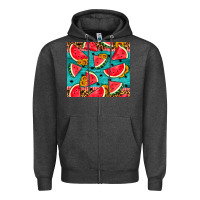 Charcoal Heather watermelon and sunflowers Zipper Hoodie - HRA Design Shop