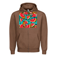 Chestnut watermelon and sunflowers Zipper Hoodie - HRA Design Shop
