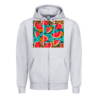 Heather Grey watermelon and sunflowers Zipper Hoodie - HRA Design Shop