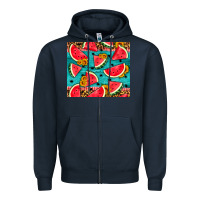 Navy watermelon and sunflowers Zipper Hoodie - HRA Design Shop