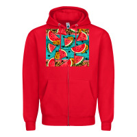 Red watermelon and sunflowers Zipper Hoodie - HRA Design Shop
