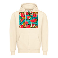 Sandshell watermelon and sunflowers Zipper Hoodie - HRA Design Shop